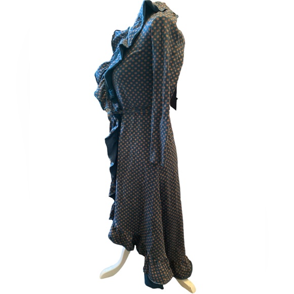 Authentic Matilda Jane Women’s Teal Polka Dot Reunion Wrap Dress Ruffle Size XS - Picture 5 of 10